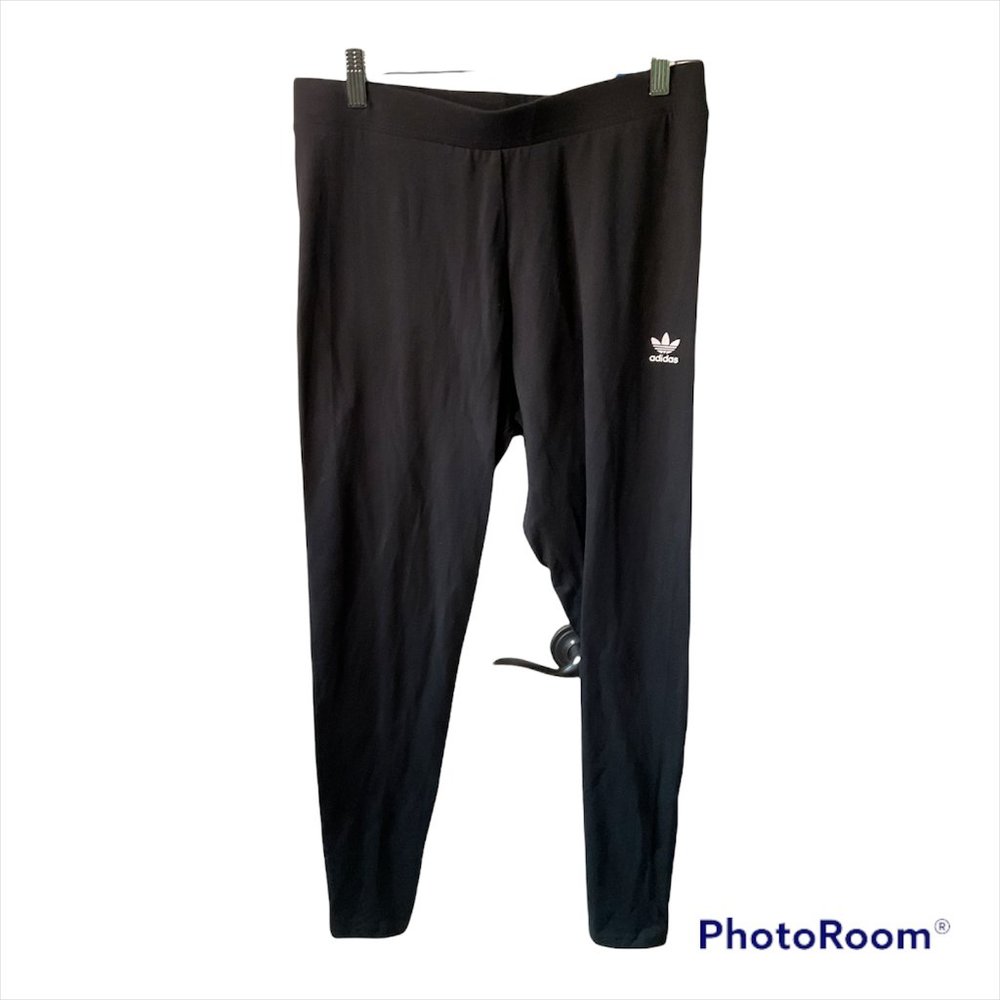 Adidas Womens Black Mid Rise Tights Leggings Sz L